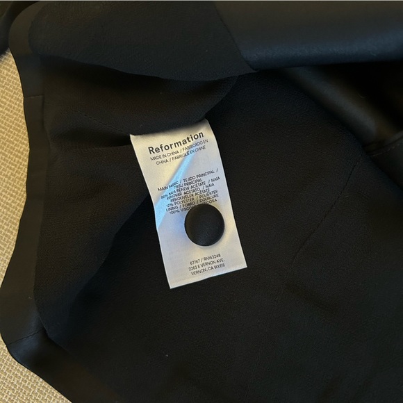 Reformation Irina Top Blouse - Black Satin Off Shoulder - Picture 7 of 8